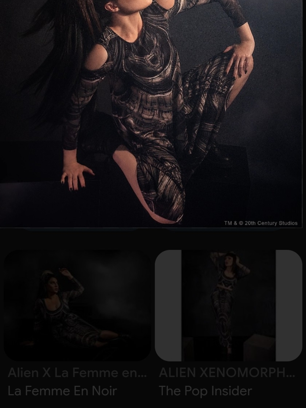 La femme en noir Alien dress no longer made